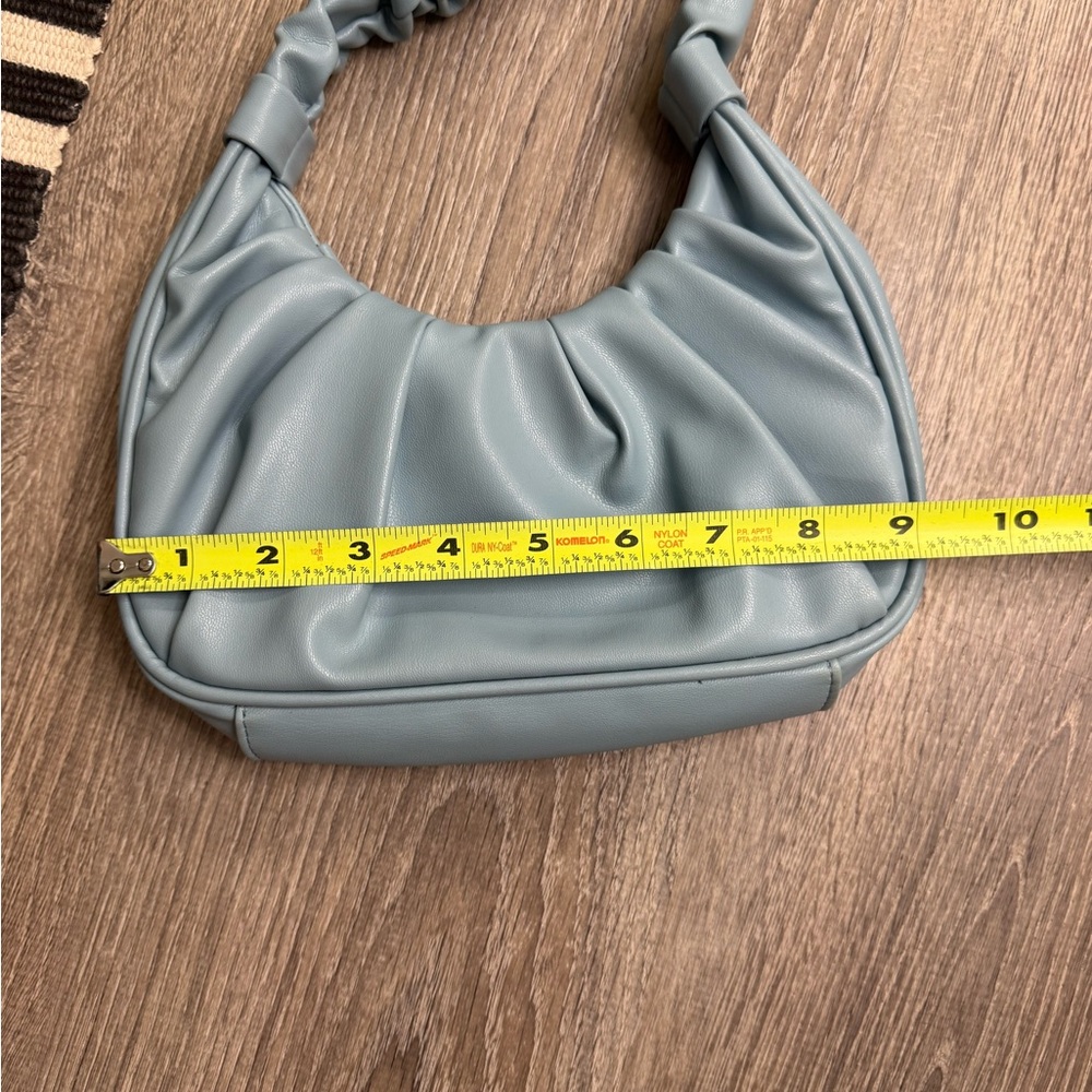 Olivia & Kate Light Blue Faux Leather Mini Shoulder Bag - Picture 4 of 10